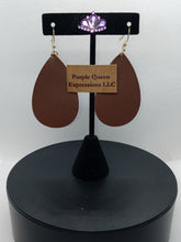 Load image into Gallery viewer, Handcrafted Leather Printed or Smooth Teardrop Earrings