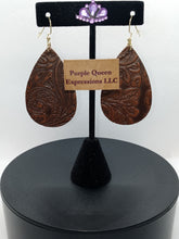 Load image into Gallery viewer, Handcrafted Leather Printed or Smooth Teardrop Earrings