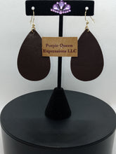 Load image into Gallery viewer, Handcrafted Leather Printed or Smooth Teardrop Earrings