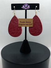 Load image into Gallery viewer, Handcrafted Leather Printed or Smooth Teardrop Earrings