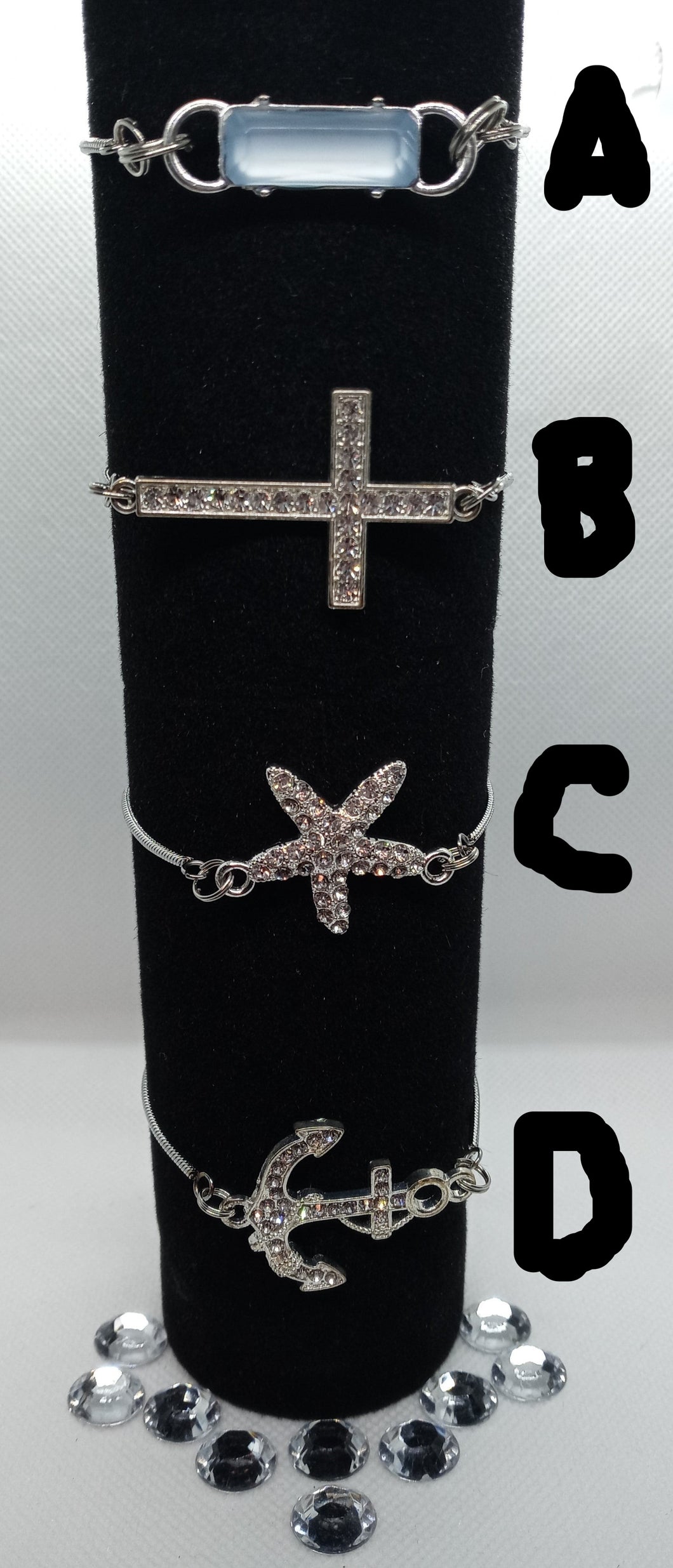 Silver Bolo Connector Charm Bracelets