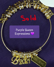 Load image into Gallery viewer, Unique Gold Charm Accent Adjustable Bangle Bracelets