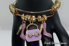 Load image into Gallery viewer, Unique Gold Charm Accent Adjustable Bangle Bracelets