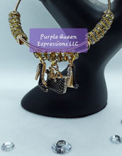 Load image into Gallery viewer, Unique Gold Charm Accent Adjustable Bangle Bracelets