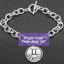 Load image into Gallery viewer, Silver Rhodium Ladies Zodiac Bracelet