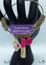 Load image into Gallery viewer, Unique Gold Charm Accent Adjustable Bangle Bracelets