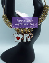 Load image into Gallery viewer, Unique Gold Charm Accent Adjustable Bangle Bracelets