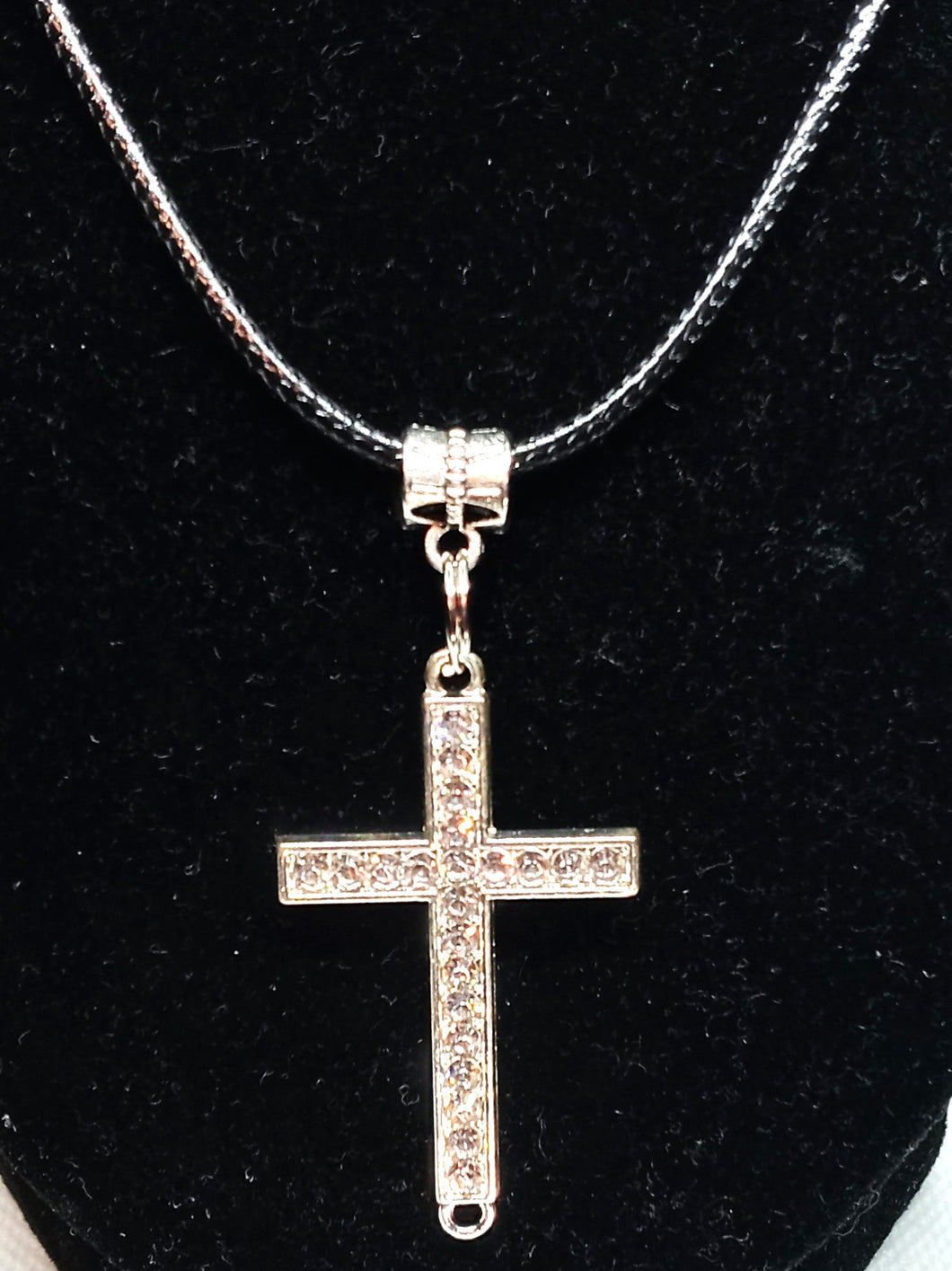 Handcrafted Silver or Gold Crystal Cross Necklace