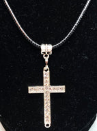 Handcrafted Silver or Gold Crystal Cross Necklace